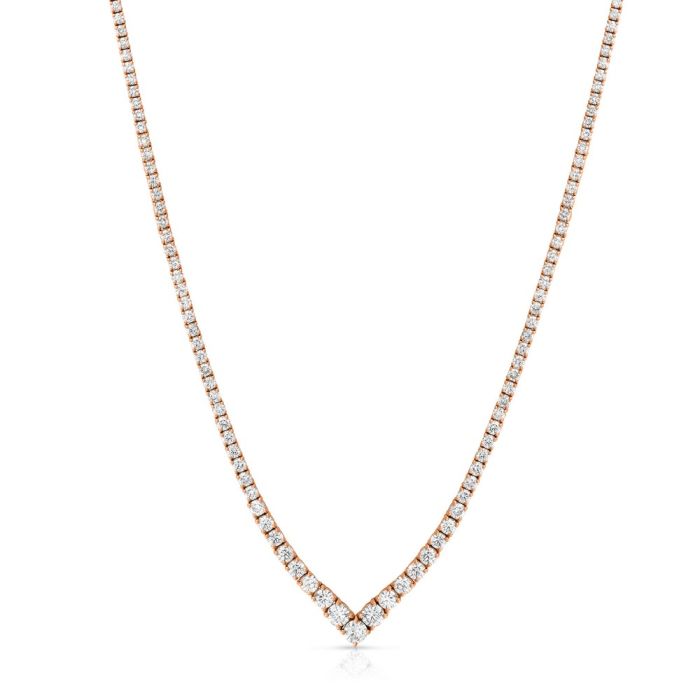 14K Rose Gold Round Diamond Necklace by Eloquence Z00138650 | Hannoush Jewelers