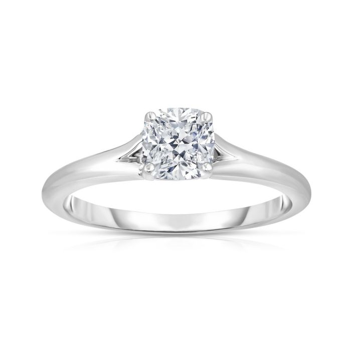 14K WHITE GOLD SOLITAIRE DIAMOND ENGAGEMENT RING WITH 0.74 CARAT TOTAL WEIGHT IJ COLOR SI2 CLARITY | Hannoush Jewelers