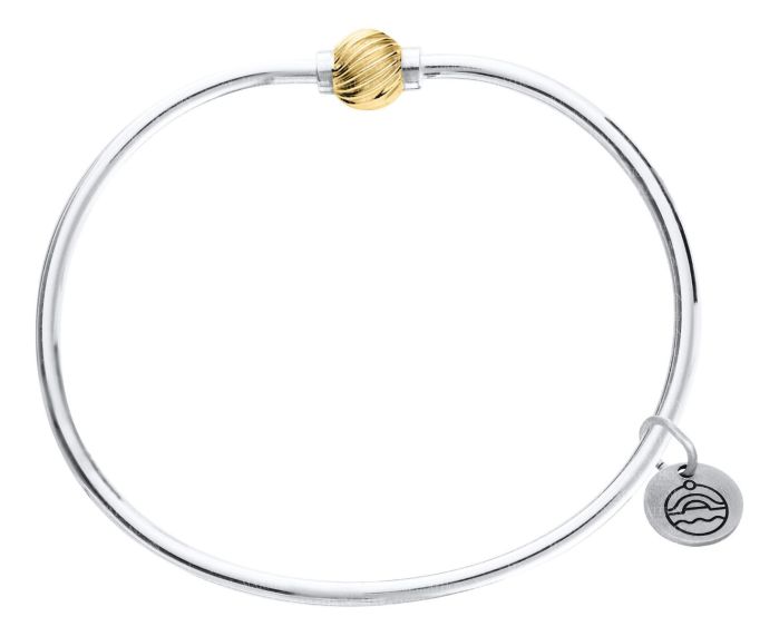 Sterling Silver Cape Cod Bracelet with 14K Swirl Gold Bead - 6.5 Inches | Hannoush Jewelers