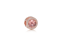 Pandora Radiant Hearts Charm, Pandora Rose™ Blush Pink Crystal