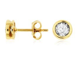 Yellow Gold Diamond Stud Earrings