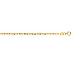 10kt Yellow Gold 18 Inch 1.5mm Semi-Solid Rope Chain 012HSR-18