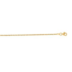 10k Yellow Gold 16 Inch Shiny Solid Diamond Cut Rope 1.50mm Chain 012ROY-16