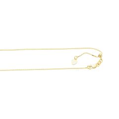 10K Yellow Gold Adjustable 22 inch Box Chain 015ABOX-22