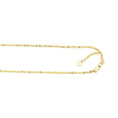 10K Yellow Gold 22 Inch Shiny Diamond Cut Sparkle Chain with Lobster Clasp 025ASC-22