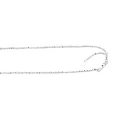 10K White GOLD 22 INCH SHINY DIAMOND CUT SPARKLE CHAIN WITH LOBSTER CLASP 025AWSC-22