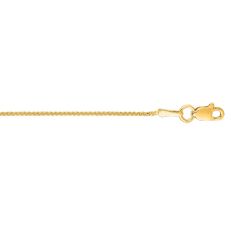 10k Yellow Gold 18 Inch Diamond Cut Round Wheat Chain with Lobster Clasp 025RW-18
