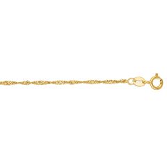 10k Yellow Gold 10 Inch Diamond Cut Singapore Chain Anklet 025SING-10