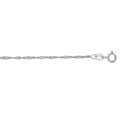 10k White Gold 16 Inch Classic Singapore Chain with Lobster Clasp 025WLSING-16