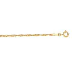 10k Yellow Gold 16 Inch Classic Singapore Chain with Lobster Clasp 030LSING-16