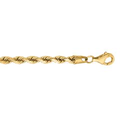 10K 24" Yellow Gold Shiny Solid Diamond Cut Royal Rope Chain with Lobster Clasp 030ROY-24