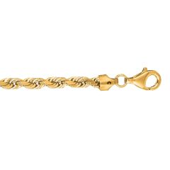 10K 24" Yellow Gold Shiny Solid Diamond Cut Royal Rope Chain with Lobster Clasp  035ROY-24