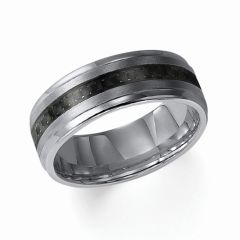 Triton Gents 8mm Tungsten Carbide with Black Carbon Fiber Inlay Comfort Fit Band 11-2316C-G.00