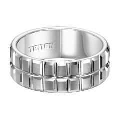 Triton Ladies 8mm White Tungsten Carbide Comfort Fit Band 11-4423HC-L.00