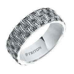 Triton Gents 8mm Sterling Silver Woven Comfort Fit Band 11-4931SV-G.00