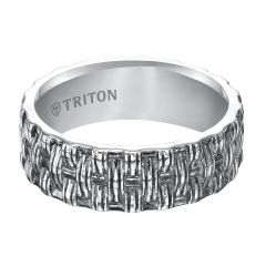Triton Ladies 8mm Sterling Silver Woven Comfort Fit Band 11-4931SV-L.00