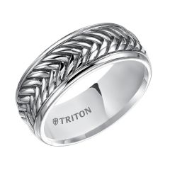 Triton Gents 9mm Sterling Silver Woven Comfort Fit Band 11-4934SV-G.00
