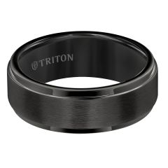 Triton Ladies 8mm Black Tungsten Carbide Comfort Fit Band 11-5576BC8-L.00