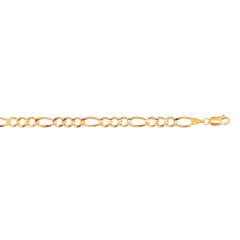 10K 30" Yellow Gold Diamond Cut Royal Figaro Link with Lobster Clasp 140RFIG-30