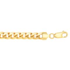 10K Yellow Gold 24" Lite Miami CURB Necklace with Lobster Lock. 180HMC-24