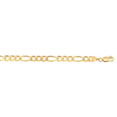 10K 24" Yellow Gold Diamond Cut Royal Figaro Link with Lobster Clasp 180RFIG-24