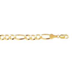 10K 22" Yellow Gold Diamond Cut Royal Figaro Link with Lobster Clasp 220RFIG-22