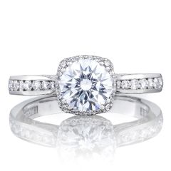 Tacori 18k White Gold Dantela Diamond Engagement Ring 0.45ctw 2646-25RDC65W