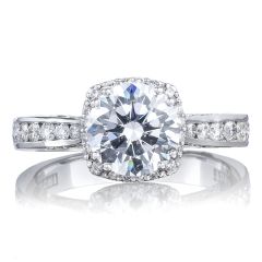 Tacori 18K White Gold Dantela Diamond Engagement Ring 0.62ctw 2646-3RDC75W