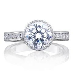 Tacori 18K White Gold Dantela Diamond Engagement Ring 0.53ctw 2646-3RDR75W