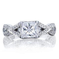 Tacori 18K White Gold Ribbon Diamond Engagement Ring 0.46ctw 2647PR55W