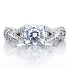 Tacori Platinum Ribbon Diamond Engagement Ring 0.46ctw 2647RD65
