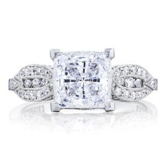 Tacori 18K White Gold Ribbon Diamond Engagement Ring 0.30ctw 2648PR55W