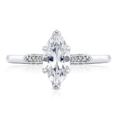 Simply Tacori Platinum Diamond Engagement Ring 0.11 ctw 2651MQ9X45