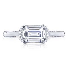 Simply Tacori 18K White Gold Diamond Engagement Ring 0.11ctw 2654EC75X55W