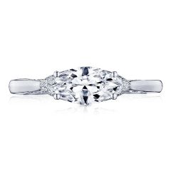 Simply Tacori Platinum Diamond Engagement Ring 0.09ctw 2654MQ10X5