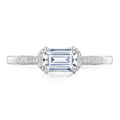 Simply Tacori 18K White Gold Diamond Engagement Ring 2655EC65X45W