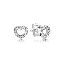 PANDORA Be My Valentine Stud Earrings in Clear CZ