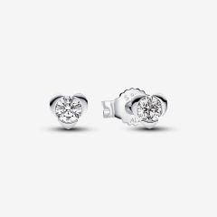 Pandora Talisman Sterling Silver Lab-grown Diamond Heart Earrings 293111C01