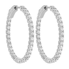 2.00CTW DIAMOND IN/OUT HOOP WITH SAFETY LOCK