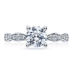 Tacori Sculpted Crescent Platinum Diamond Engagement Semi Mount 46-25RD65