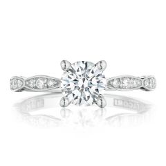 Tacori Sculpted Crescent Platinum Diamond Engagement Semi Mount 46-2RD6