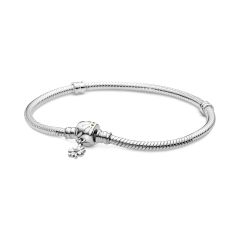 Pandora Moments Daisy Flower Clasp Snake Chain Bracelet 598776C01
