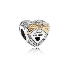 Pandora Wedding Heart, Clear CZ Charm in SS & 14k Gold 792083CZ