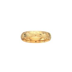 14kt 7" Yellow Gold Florentine Round Dome Classic Bangle with Clasp  9/16FL-07