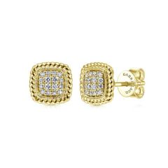 Gabriel & Co. - EG11556Y45JJ - 14K Yellow Gold Twisted Cluster Diamond Stud Earrings