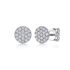 Gabriel & Co. - EG12968W45JJ - 14K White Gold Round Pavâ€š Diamond Stud Earrings