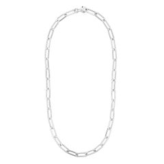 Silver 18" 15.5x6mm Paperclip Necklace with Pear Shaped Lobster Clasp AGRC11251-18