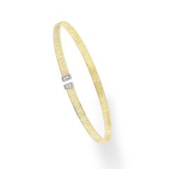 14kt Italian Silk .04ct Diamond Cuff in Yellow Gold BG2238