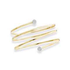 14kt Yellow Gold Wrap-Around Bangle  with 0.14ct White Diamond BG2239