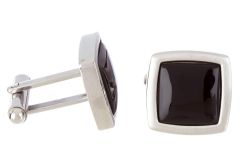 Stainless Steel Men's Onyx Cuff Links - BJC26ON